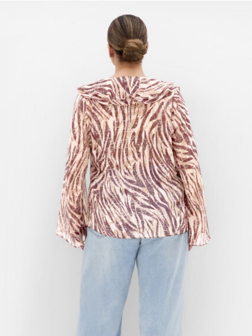 City Chic Vivid Instinct Ruffle Print Top Size 12